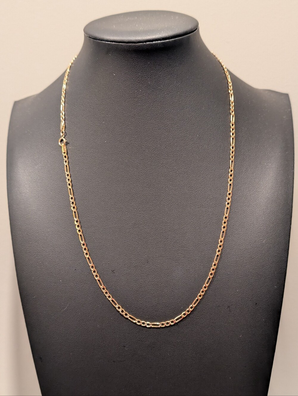 Real 18K Gold Figaro Chain Necklace 20"